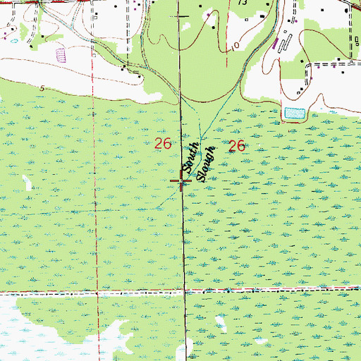 Topographic Map of South Slough, LA