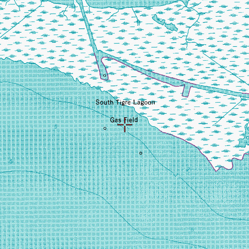 Topographic Map of South Tigre Lagoon Gas Field, LA
