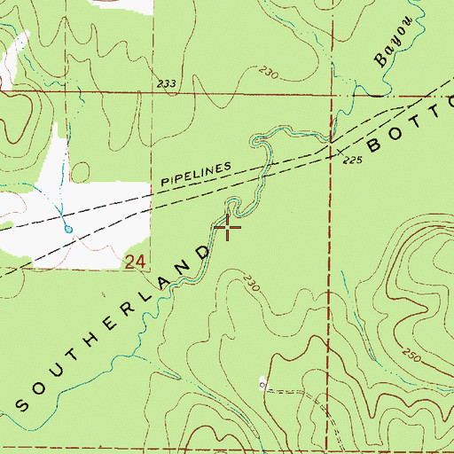 Topographic Map of Southerland Bottom, LA