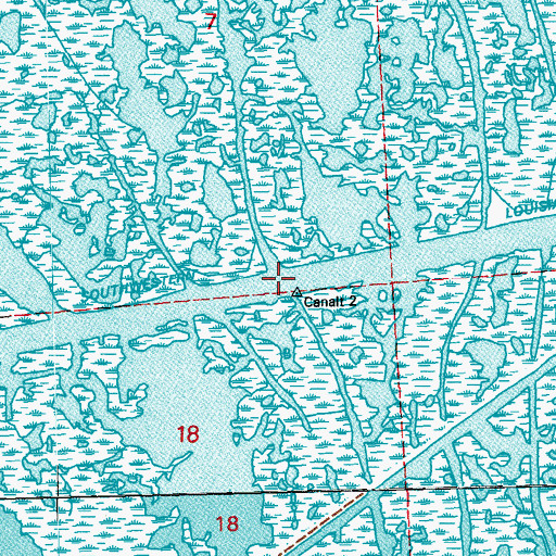 Topographic Map of Southwestern Louisiana Canal, LA
