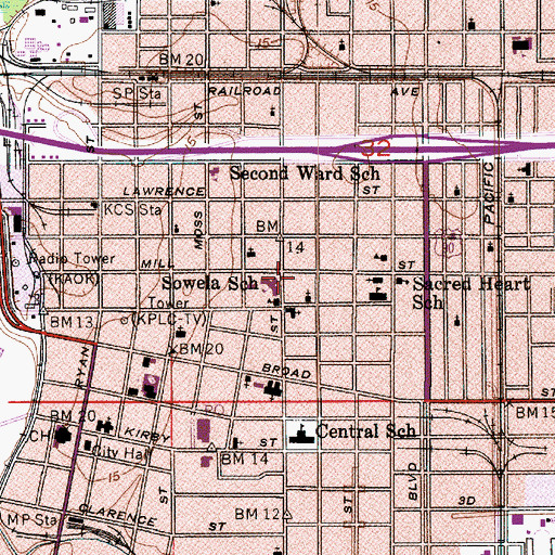 Topographic Map of Sowela School, LA