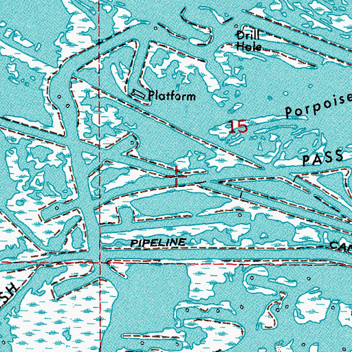 Topographic Map of Spanish Pass, LA