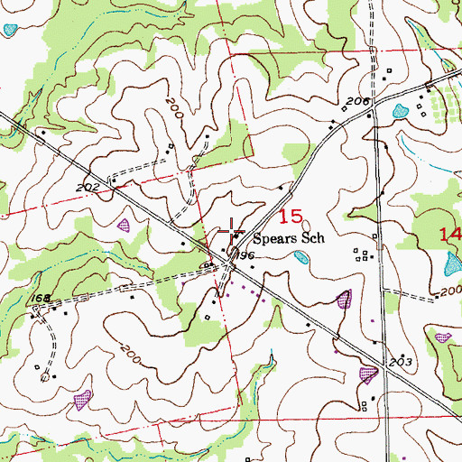 Topographic Map of Spears School (historical), LA