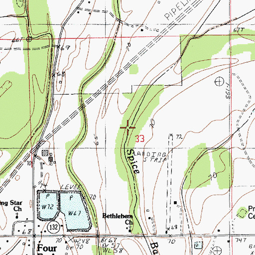 Topographic Map of Spice Bayou, LA
