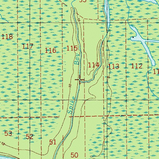 Topographic Map of Spike Bay, LA