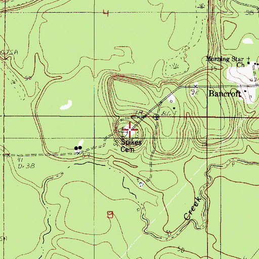 Topographic Map of Spikes Cemetery, LA