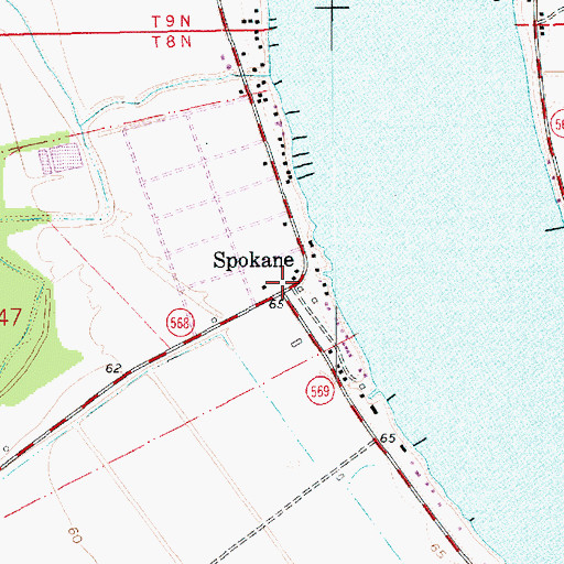 Topographic Map of Spokane, LA