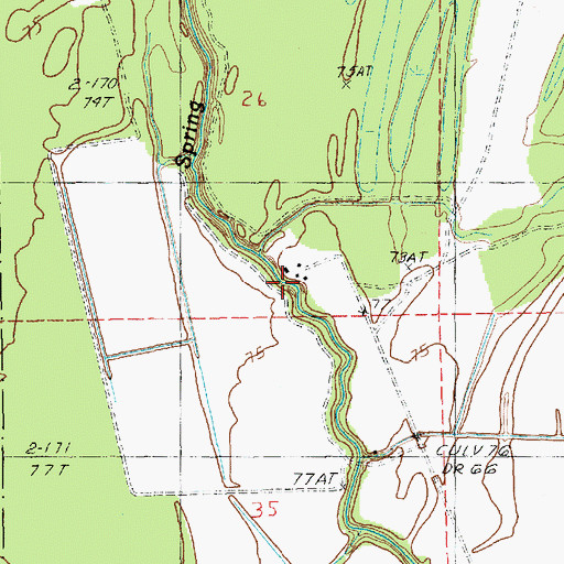 Topographic Map of Spring Bayou, LA