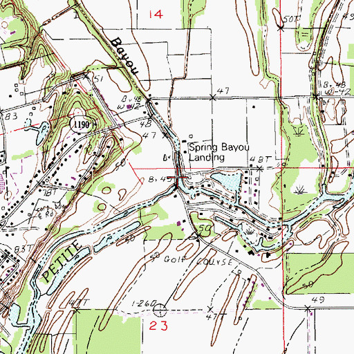 Topographic Map of Spring Bayou, LA