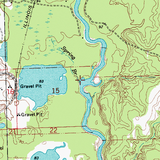 Topographic Map of Spring Branch, LA