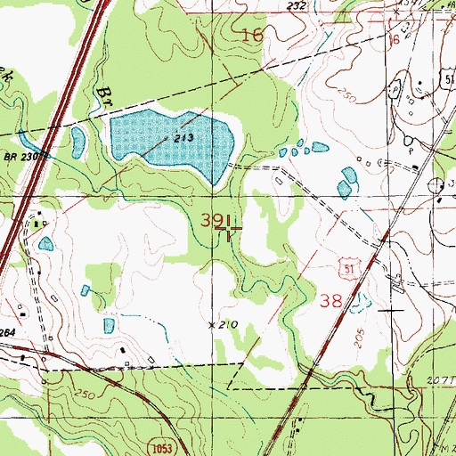 Topographic Map of Spring Branch, LA