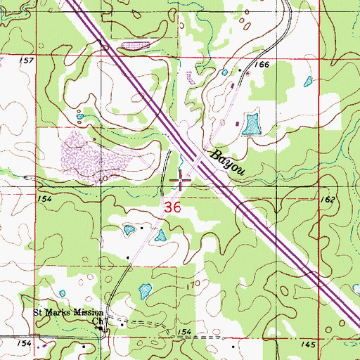 Topographic Map of Spring Branch, LA