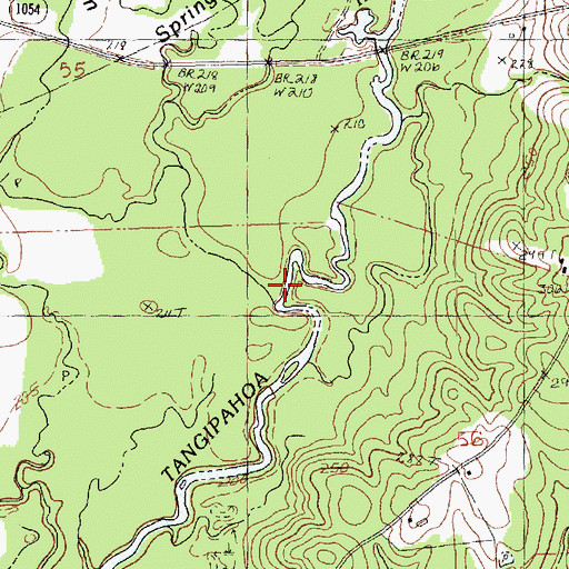 Topographic Map of Spring Branch, LA