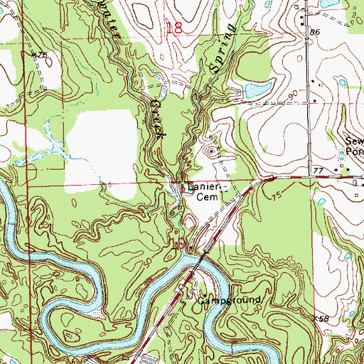 Topographic Map of Spring Branch, LA