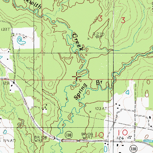 Topographic Map of Spring Branch, LA