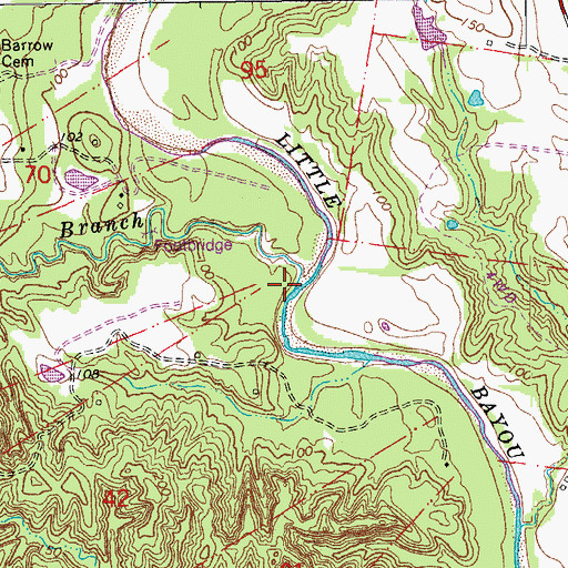 Topographic Map of Spring Branch, LA