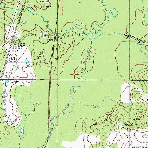 Topographic Map of Spring Branch, LA