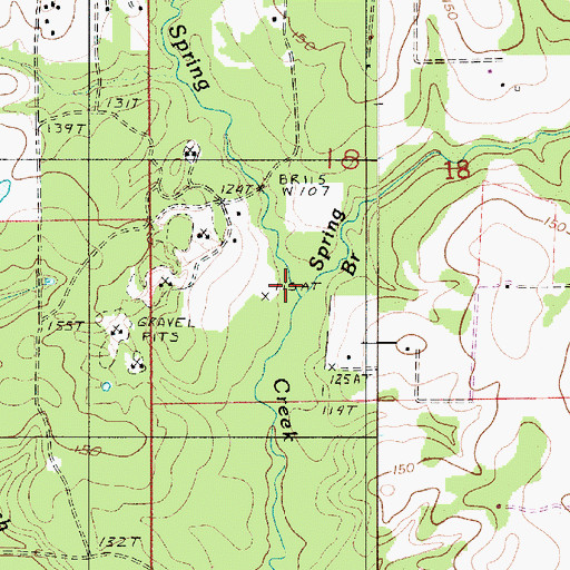 Topographic Map of Spring Branch, LA