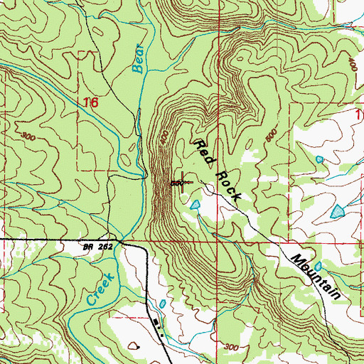 Topographic Map of Red Rock Mountain, AR