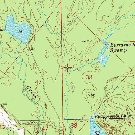 Topographic Map of Spring Creek, LA