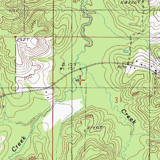 Topographic Map of Spring Creek, LA