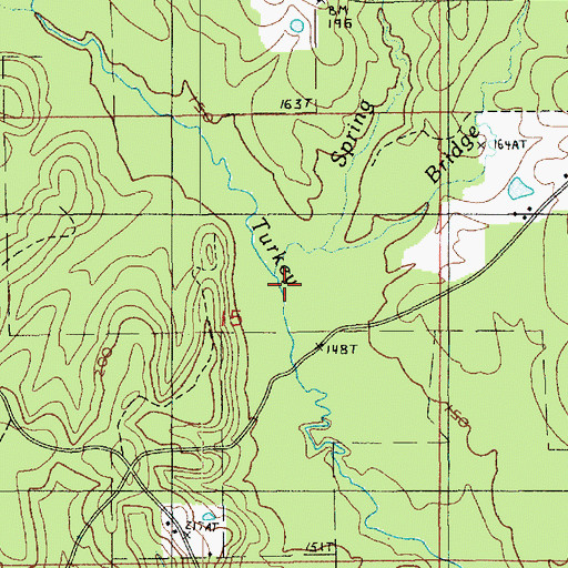Topographic Map of Spring Creek, LA