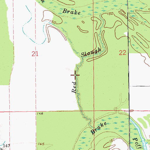 Topographic Map of Red Slough, AR