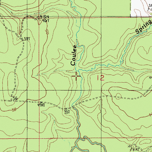 Topographic Map of Spring Gully, LA