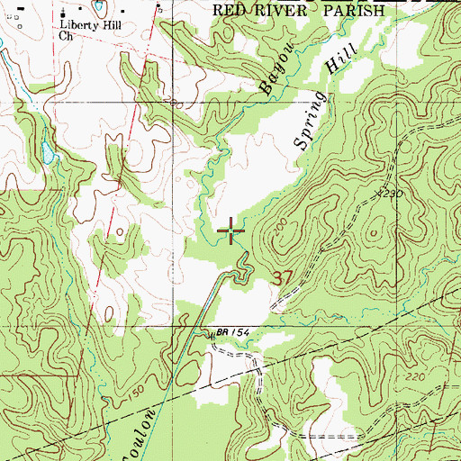 Topographic Map of Spring Hill Branch, LA