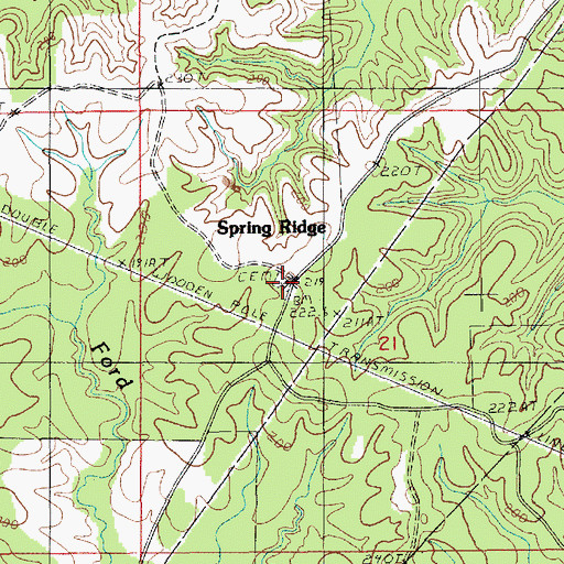 Topographic Map of Spring Ridge Church, LA