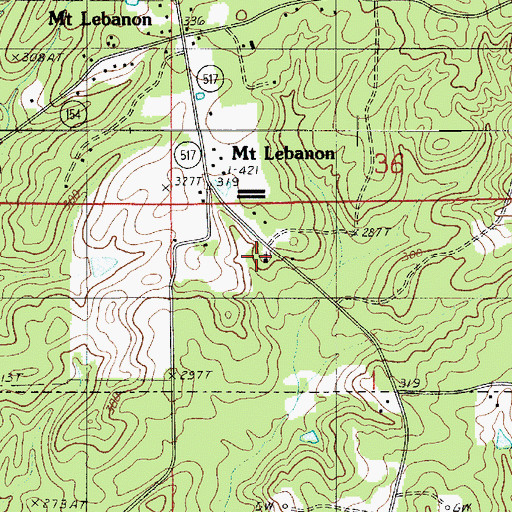 Topographic Map of Springfield Church, LA