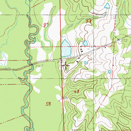 Topographic Map of Springhill Cemetery, LA
