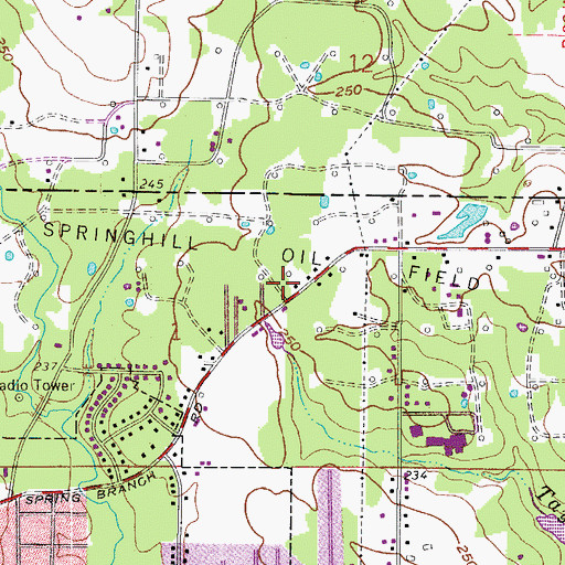 Topographic Map of Springhill Oil Field, LA