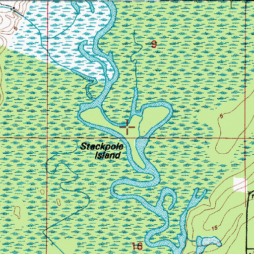 Topographic Map of Stackpole Island, LA