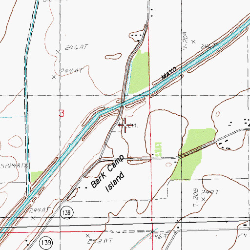 Topographic Map of Reddick Cemetery, AR