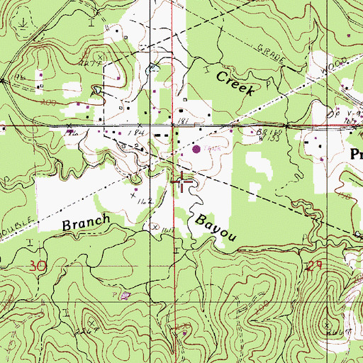 Topographic Map of Stacy Mill Branch, LA