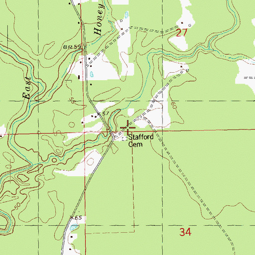 Topographic Map of Stafford Cemetery, LA