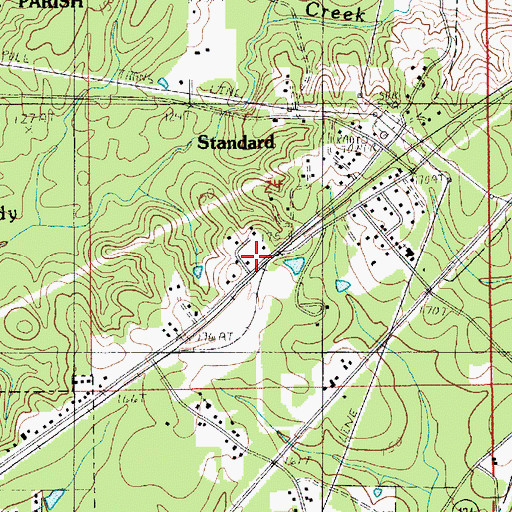 Topographic Map of Standard, LA