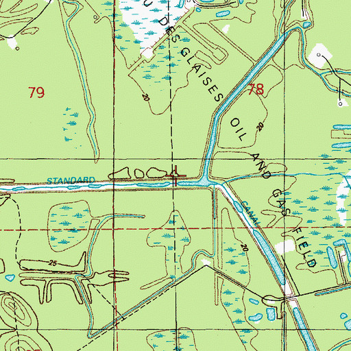 Topographic Map of Standard Canal, LA