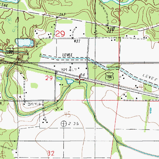 Topographic Map of Stanley, LA