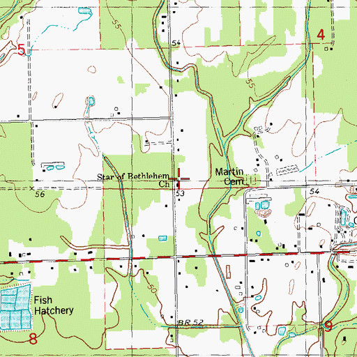 Topographic Map of Star of Bethlehem Church, LA