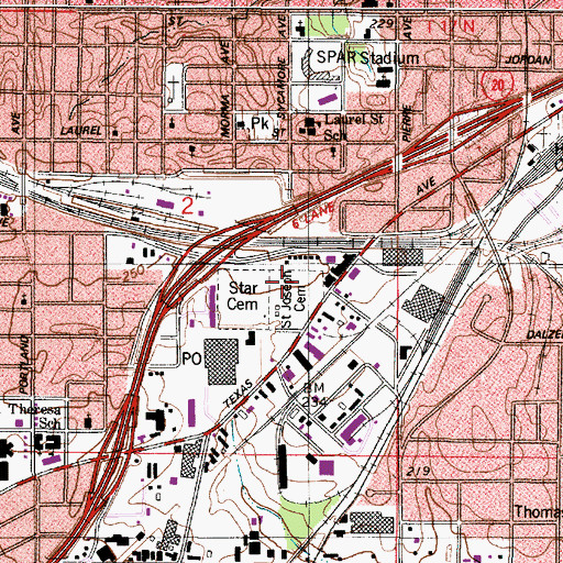 Topographic Map of Star Cemetery, LA