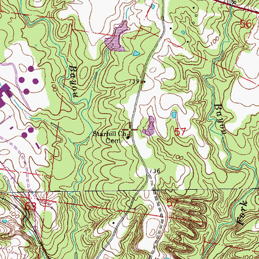 Topographic Map of Starhill Church, LA