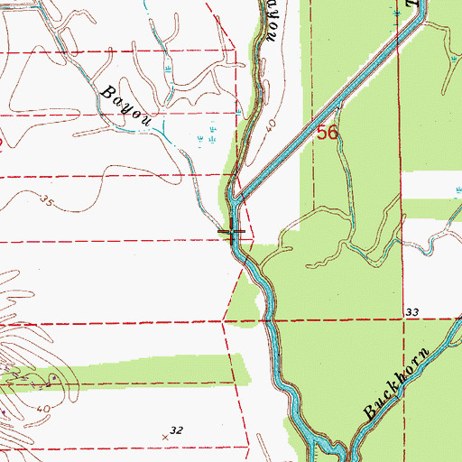 Topographic Map of Starks Bayou, LA