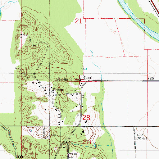 Topographic Map of Starlight Church, LA
