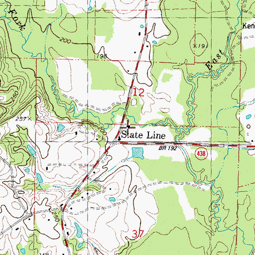Topographic Map of State Line Church, LA