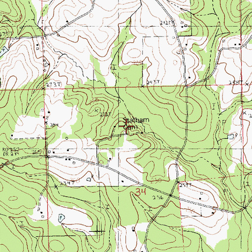 Topographic Map of Statham Cemetery, LA