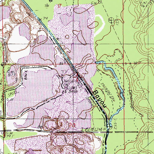 Topographic Map of Staulkinghead Creek, LA