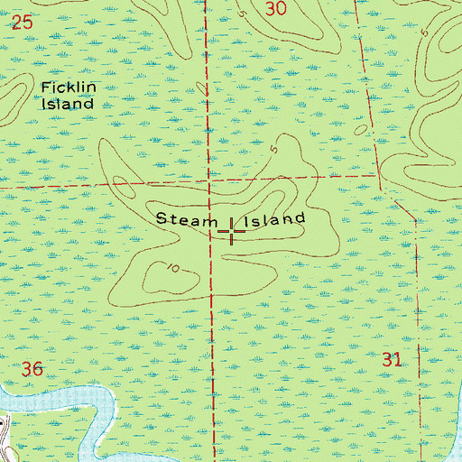 Topographic Map of Steam Island, LA