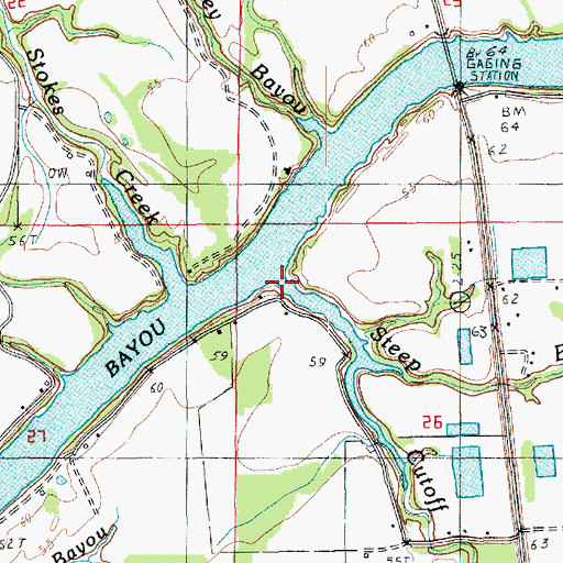 Topographic Map of Steep Bayou, LA